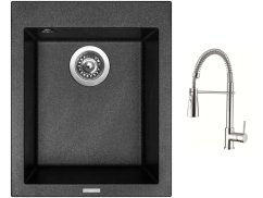 Set Sinks CUBE 410 Metalblack + batéria Sinks MIX 35 PROF S chróm