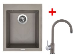 Set Sinks CUBE 410 Truffle + Vitalia GR Set Sinks CUBE 410 Truffle + Vitalia GR