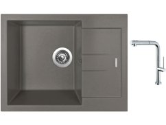 Set Sinks AMANDA 650 Truffle + baterie Sinks SLIM S2 kartáčovaná Set Sinks AMANDA 650 Truffle + baterie Sinks SLIM S2 kartáčovaná