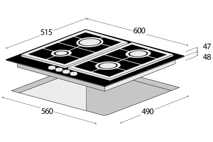 Plynová varná deska Concept PDV7260bc BLACK - 8