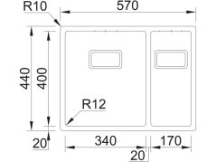 Nerezový dřez Sinks BOX 570.1 FI 1,0mm
