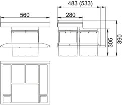 Odpadkový kôš Franke Trolley Vario