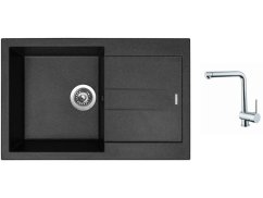 Set Sinks AMANDA 780 Granblack + baterie Sinks MIX 3 chrom Set Sinks AMANDA 780 Granblack + baterie Sinks MIX 3 chrom