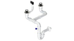 Dvousifon 1 1/2" pro nerez. dřezy s úsporou místa