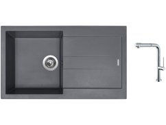 Set Sinks AMANDA 860 Titanium + baterie Sinks SLIM S2 kartáčovaná Set Sinks AMANDA 860 Titanium + baterie Sinks SLIM S2 kartáčovaná