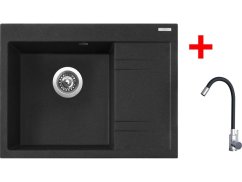 Sinks RIM 650 L Granblack + Elasta nerez/černá