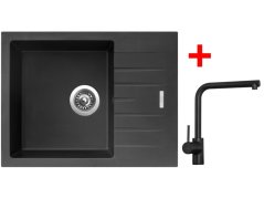 Sinks PERFECTO 650 Pureblack + Elka čierná matná Sinks PERFECTO 650 Pureblack + Elka čierná matná