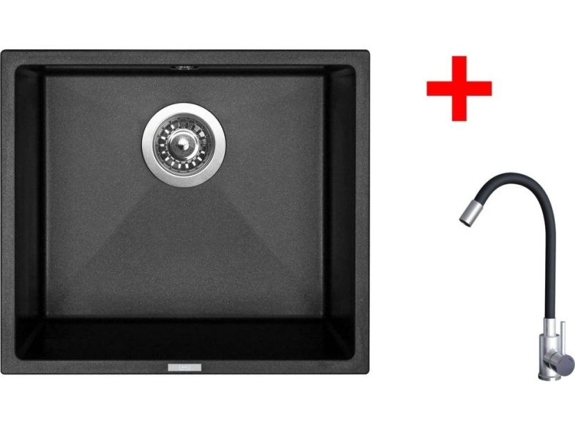 Sinks FRAME 457 Metalblack + Elasta nerez/čierná