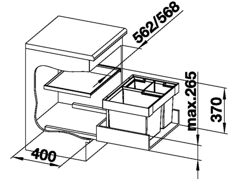 Odpadkový koš Blanco Flexon II XL 60/3
