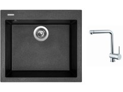 Set Sinks CUBE 560 Metalblack + baterie Sinks MIX 3 chrom