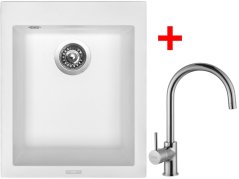Set Sinks Cube 410 Milk + Vitalia Set Sinks Cube 410 Milk + Vitalia