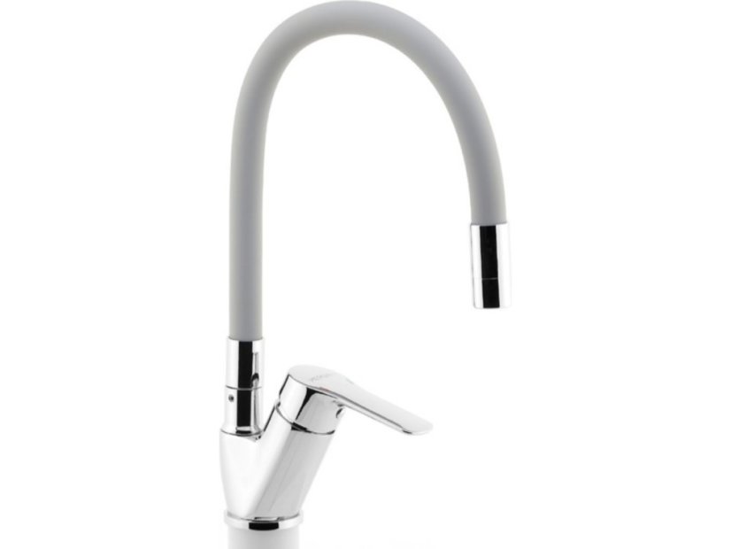 Dřezová baterie s šedým flexi ramenem Metalia 54, chrom