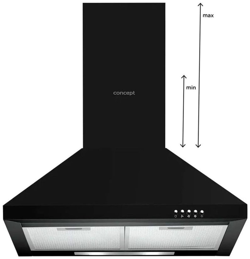 Concept OPK3560bc komínová digestoř černá 60 cm