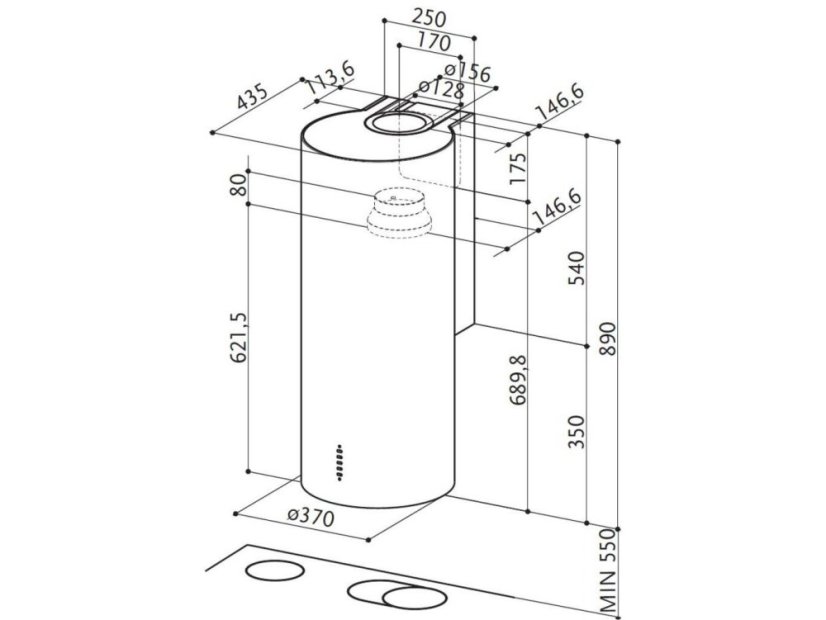 Komínová digestoř Faber CYLINDRA PLUS EV8 WH GLOSS A37