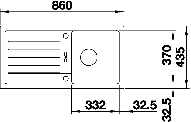 Granitový drez Blanco FAVUM 45 S sivá vulkán