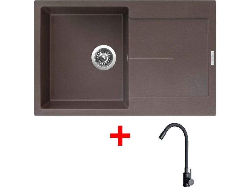 Sinks ULTIMA 790 Marone + ELASTA čierná matná