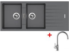 Set Sinks Perfecto 1160 Duo Titanium + Vitalia Set Sinks Perfecto 1160 Duo Titanium + Vitalia