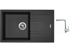 Set Sinks LINEA 780 N Metalblack + batéria Sinks MIX 3 chróm