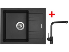 Sinks LINEA 600 Metalblack + Elka čierná matná