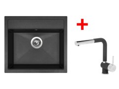 Set Sinks Solo 560 Granblack + Mix 3 P GR Set Sinks Solo 560 Granblack + Mix 3 P GR