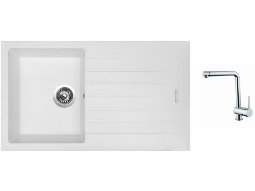Set Sinks PERFECTO 860 Milk + baterie Sinks MIX 3 chrom