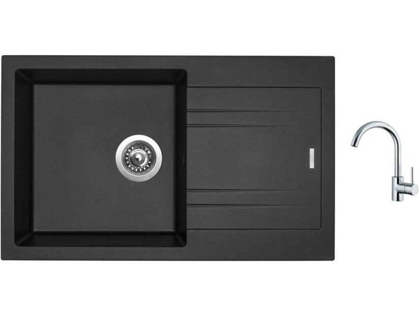Set Sinks LINEA 780 N Metalblack + batéria Sinks MIX 35 chróm