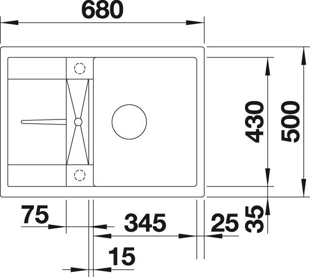 Granitový dřez Blanco METRA 45 S Compact Bílá soft s excentrem