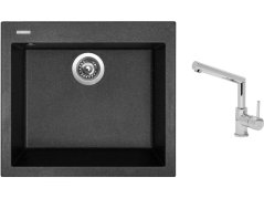 Set Sinks CUBE 560 Granblack + batéria Sinks MIX 350 P chróm Set Sinks CUBE 560 Granblack + batéria Sinks MIX 350 P chróm