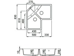 Granitový dřez Elleci Unico Corner G48