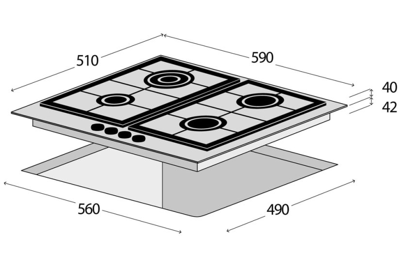 Concept PDV4760 plynová varná deska nerez - 10