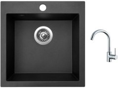 Set Sinks VIVA 455 Metalblack + batéria Sinks MIX 35 chróm Set Sinks VIVA 455 Metalblack + batéria Sinks MIX 35 chróm