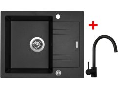 Sinks LINEA 600 XC Metalblack + Vitalia čierná matná Sinks LINEA 600 XC Metalblack + Vitalia čierná matná