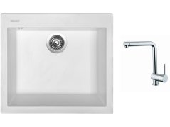 Set Sinks CUBE 560 Milk + batéria Sinks MIX 3 chróm Set Sinks CUBE 560 Milk + batéria Sinks MIX 3 chróm