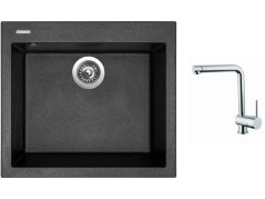 Set Sinks CUBE 560 Metalblack + batéria Sinks MIX 3 chróm Set Sinks CUBE 560 Metalblack + batéria Sinks MIX 3 chróm
