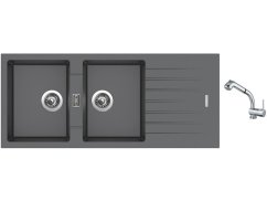 Set Sinks PERFECTO 1160 DUO Titanium + batéria Sinks MIX 3 S Chróm