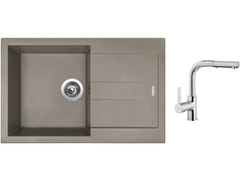 Set Sinks AMANDA 780 Truffle + batéria Sinks ENIGMA S chróm