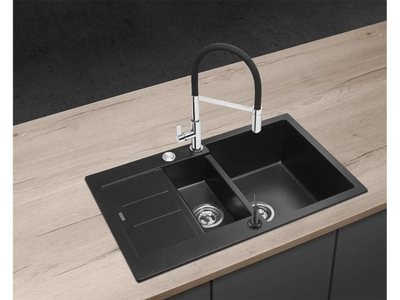 Granitový drez Concept DG205C60bc Cubis Čierny - 2