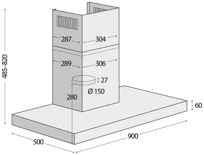 Concept OPK4690N Sinfonia komínová digestoř 90 cm
