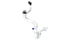 Sifon 1 1/2" pro nerez. dřezy s úsporou místa