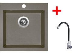 Sinks VIVA 455 Truffle + Elasta nerez/čierná Sinks VIVA 455 Truffle + Elasta nerez/čierná