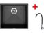 Sinks FRAME 457 Metalblack + Elasta nerez/čierná