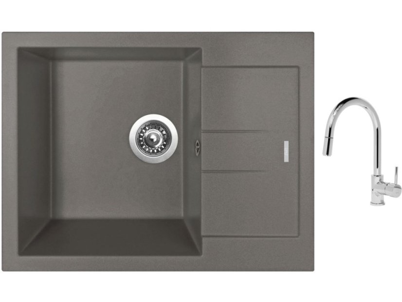 Set Sinks AMANDA 650 Truffle + batéria Sinks MIX 35 P chróm
