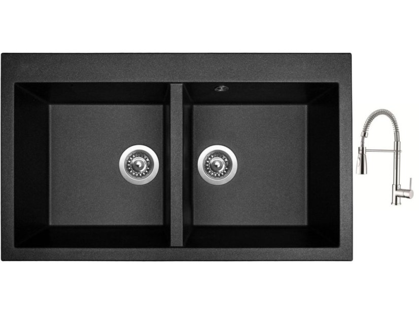 Set Sinks AMANDA 860 DUO Metalblack + batéria Sinks MIX 35 PROF S chróm