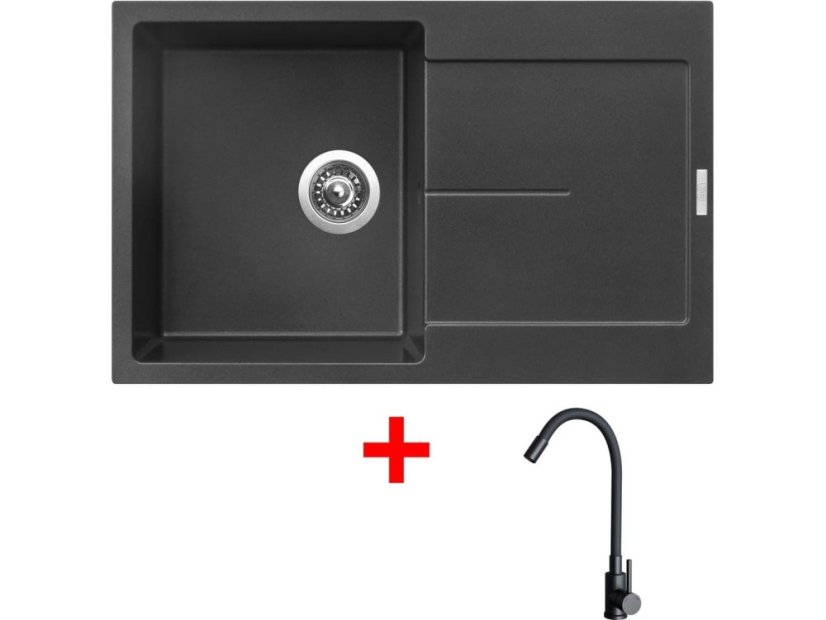 Sinks ULTIMA 790 Metalblack + ELASTA čierná matná