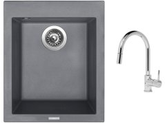Set Sinks CUBE 410 Titanium + batéria Sinks MIX 35 P chróm Set Sinks CUBE 410 Titanium + batéria Sinks MIX 35 P chróm