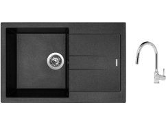Set Sinks AMANDA 780 Metalblack + batéria Sinks MIX 35 P chróm