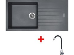 Set Sinks Perfecto 1000 Titanium + Elasta nerez/černá Set Sinks Perfecto 1000 Titanium + Elasta nerez/černá