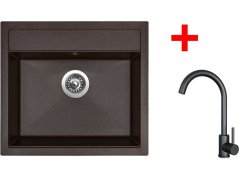 Set Sinks Solo 560 Marone + Arco čierná matná