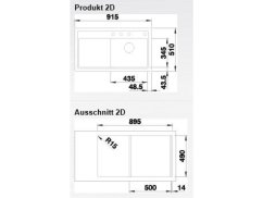Granitový dřez Blanco ZENAR 5 S InFino bílá dřez vpravo s exc. bez příslušentsví Granitový dřez Blanco ZENAR 5 S InFino bílá dřez vpravo s exc. bez příslušentsví