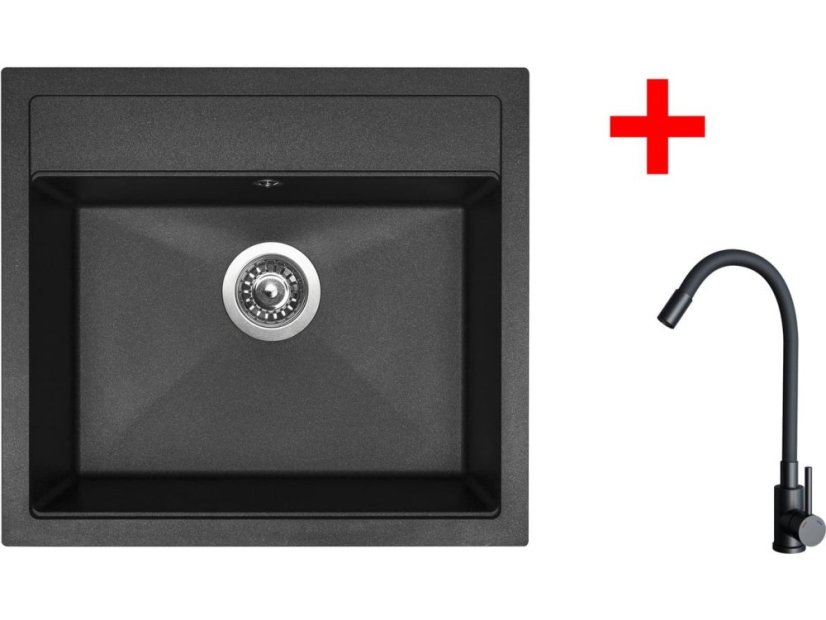 Set Sinks Solo 560 Granblack + Elasta černá matná